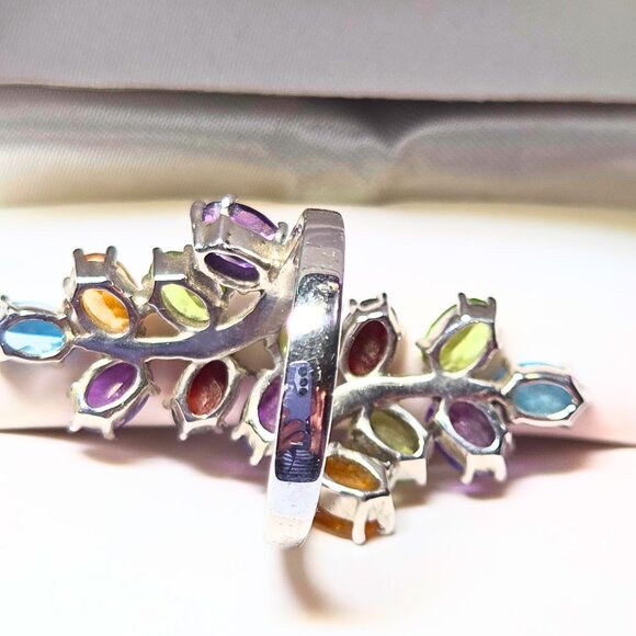 V3 Jewelry® - Gemstone & Sterling Silver Leaf Ring - Size 6 - Never Worn - Picture 2 of 6